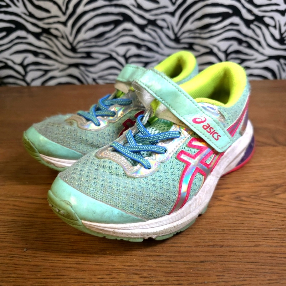 AUCN 0519 Thrifted Youth Girls Sz. K13 Teal Asics Shoes GWOSLOO.89